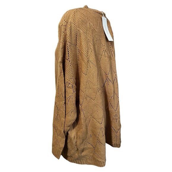 BloomChic Open Front Knit Cardigan Sweater w/ Pockets Sz 26 (4XL) Beige - Picture 9 of 13